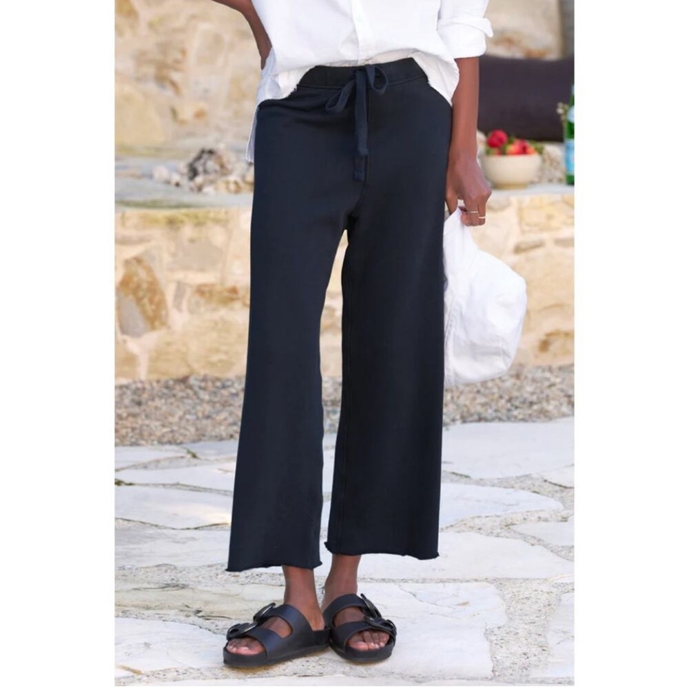 Frank & Eileen CATHERINE Favorite Sweatpant Black S TRIPLE FLEECE Ankle Cropped